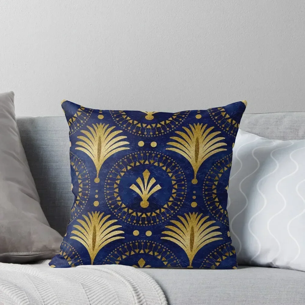 

Elegant Blue Gold Art Deco Pattern Throw Pillow Cushions For Sofa Sofa Cushions Covers pillow