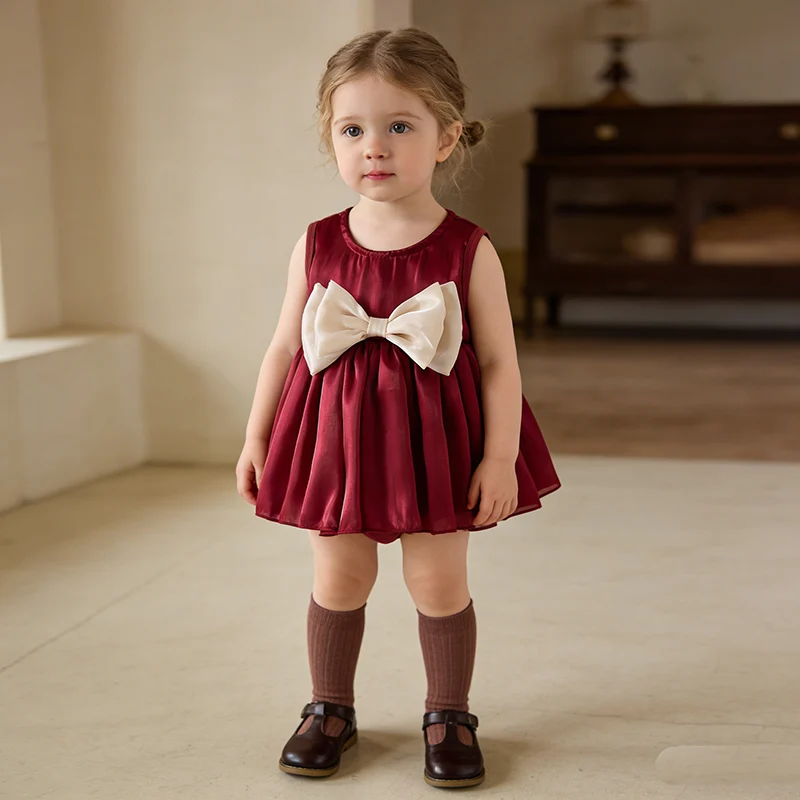 2026 New Summer 0-24M Children Clothes Newborn Baby Girls Romper Sleeveless Cotton Splicing Toddler Baby Girls Jumpsuit
