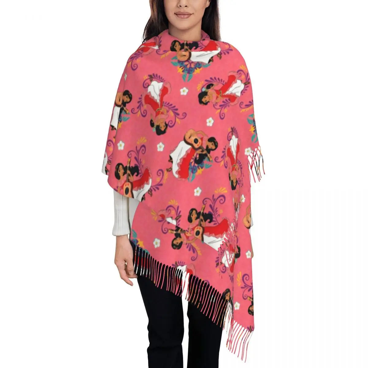 

Шарф на заказ для женщин, длинные зимне-осенние теплые шаль с кисточками, унисекс, милые шарфы принцессы в стиле аниме