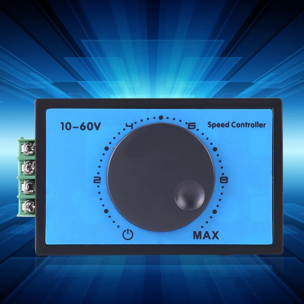 20A Current Rating DC Motor Speed Controller 10-60V Voltage Range Stepless Variable Rotary Motor Driver Module