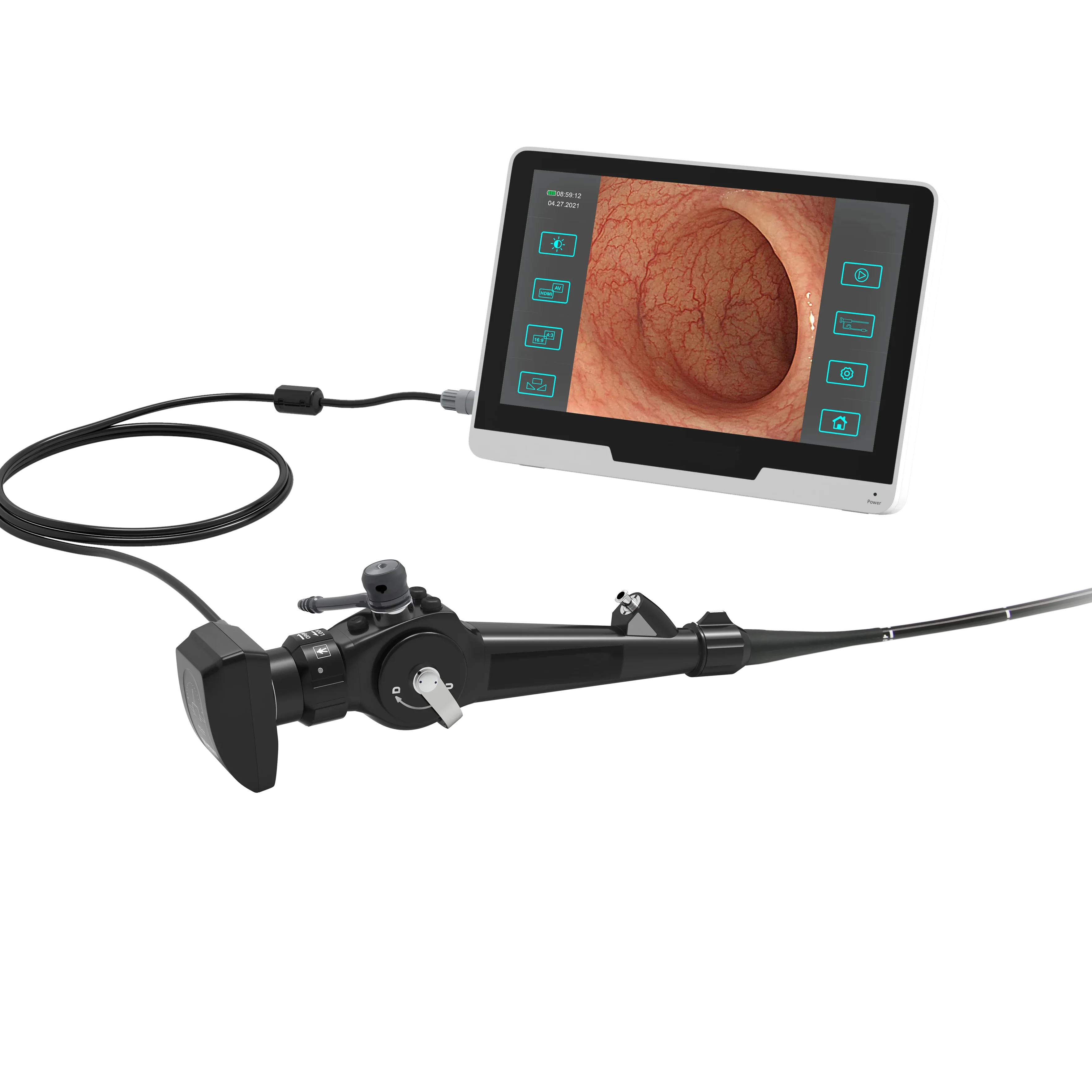 Clinical Portable Endoscope Equipment Medical Machine Touch Screen Portable Veterinary Endoscope