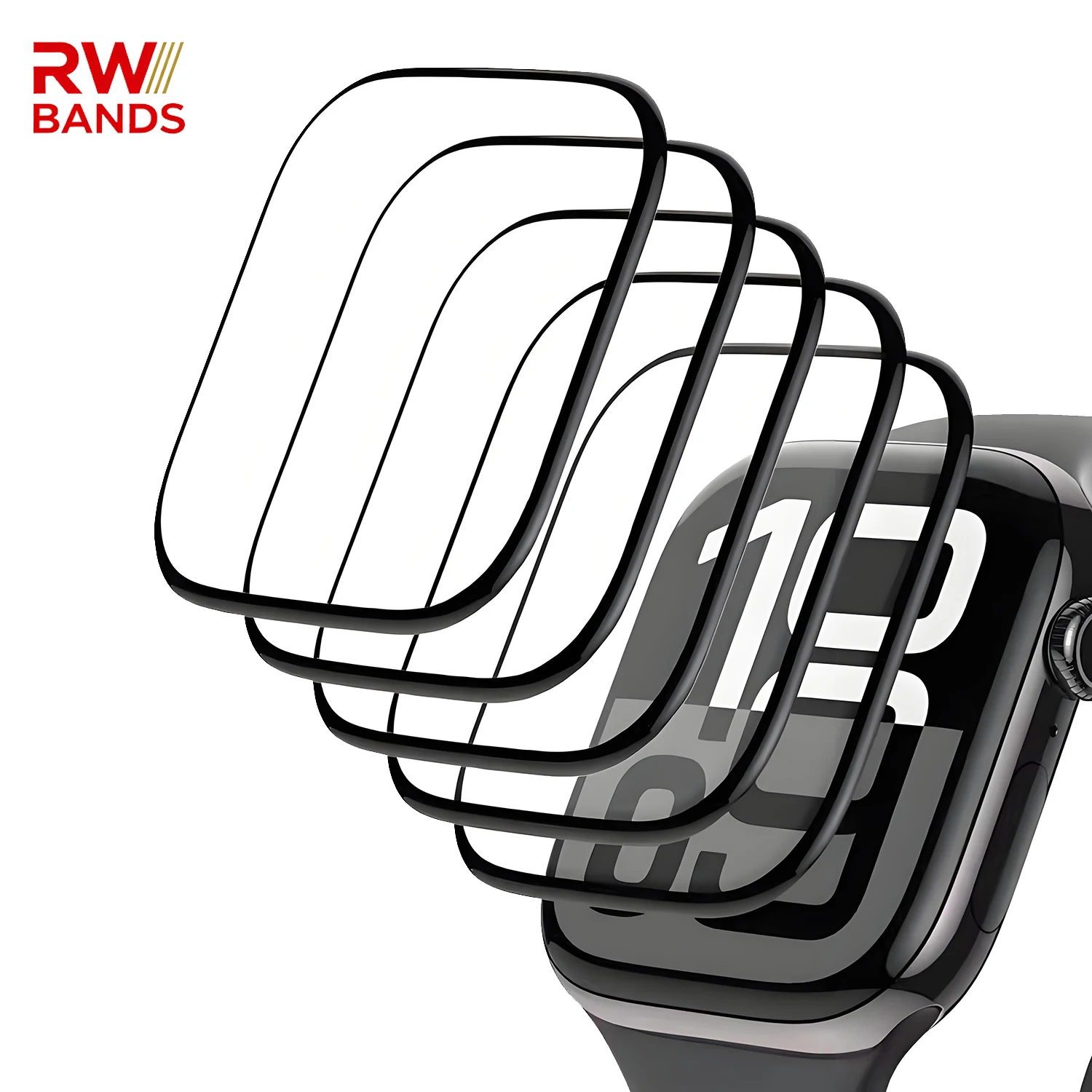 5Pcs Protector Film For Apple Watch 46mm 42mm 40mm 41mm 45mm Curved Screen Protectors iwatch series 10 9 8 7 6 5 Ultra 2 49mm