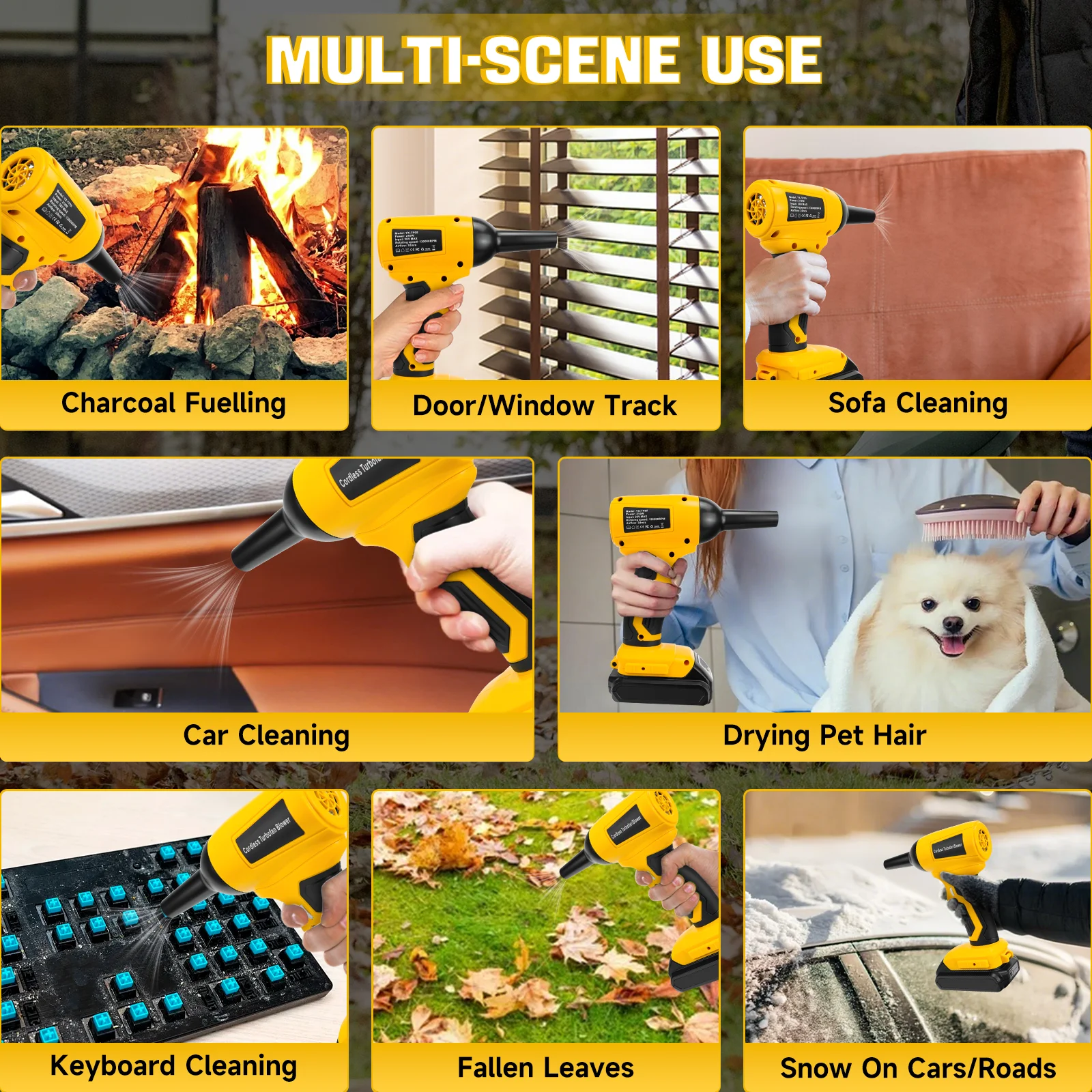 مروحة توربو لمنفاخ الهواء اللاسلكي 130000 منفاخ جاف صغير بدون فرش RPM لتغيير السرعة بدون خطوات لبطارية ديوالت 20 فولت (بدون بطارية)