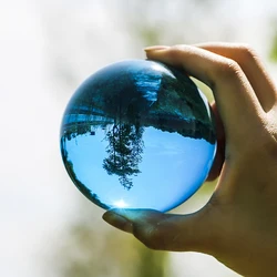 30mm-100mm Aquamarine Crystal Ball Asian Rare Obsidian Sphere Crystal Ball Healing Stone Decor Feng Shui