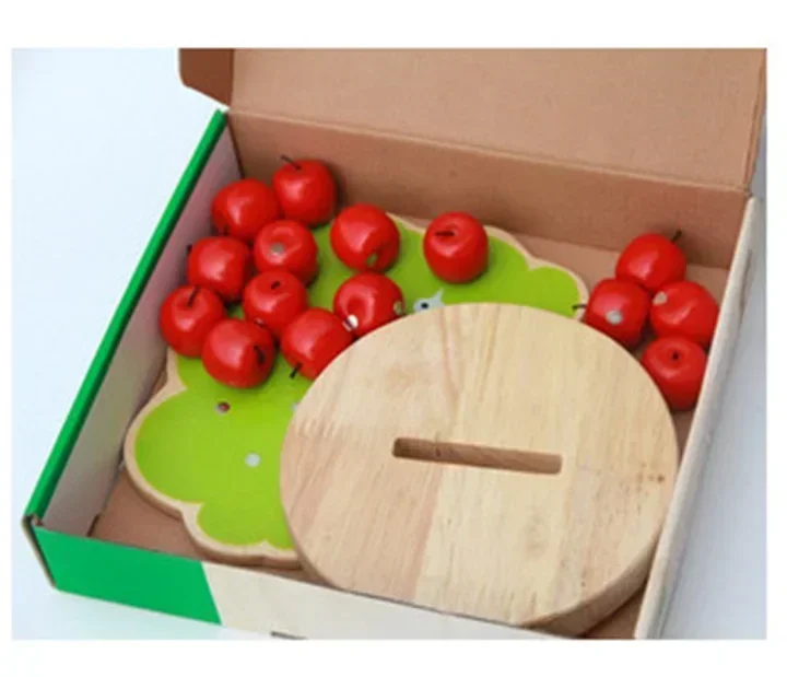 [Grappig] DIY Hout Magnetische appelboom blokken model Houten fancy vroege onderwijs speelgoed baby leren & Groeien wiskunde speelgoed beste cadeau