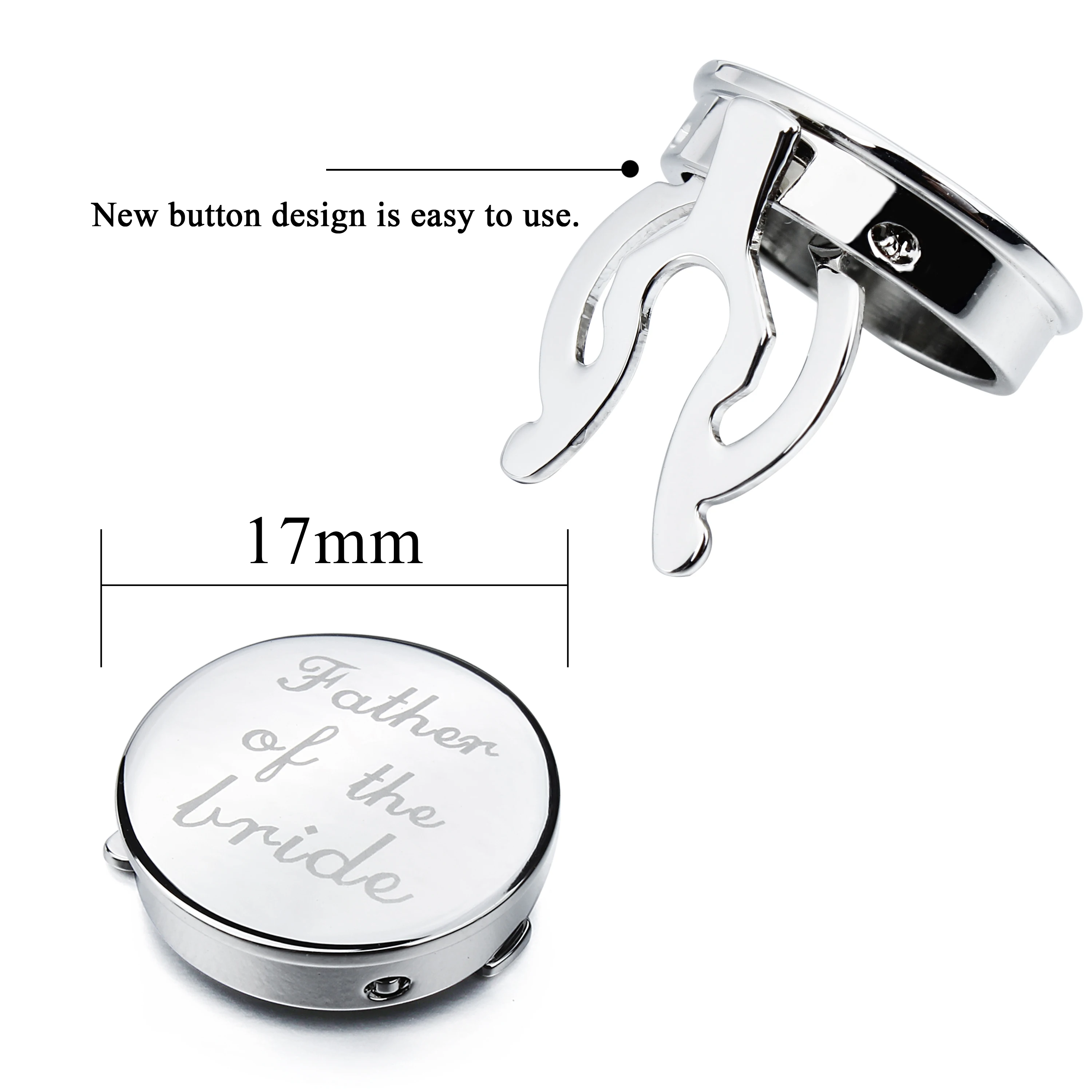 Personalised custom button covers cufflinks for men shirt,simple and practical making engraved gifts for men and women