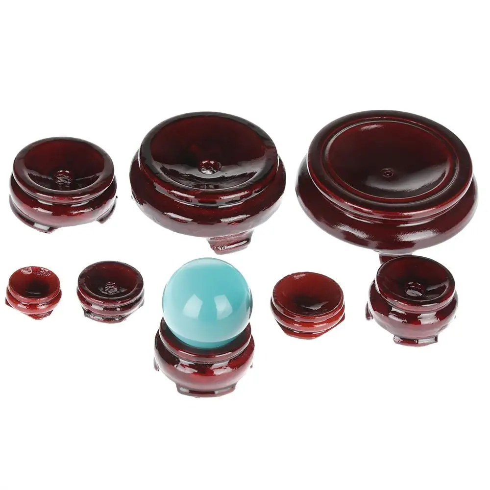 Natural Home Decoration Desktop Ornament Statue Pedestal Crystal Ball Base Wood Holder Miniature Display Stand