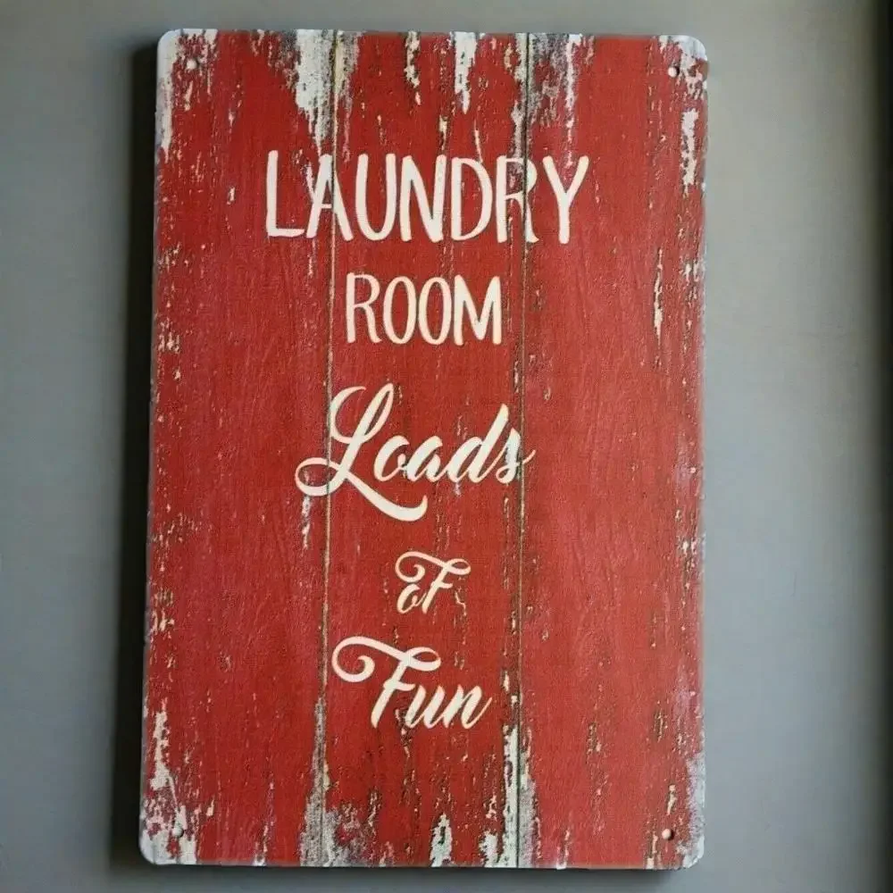

'Laundry Room: Loads and Loads of Fun' | Vintage Tin Sign