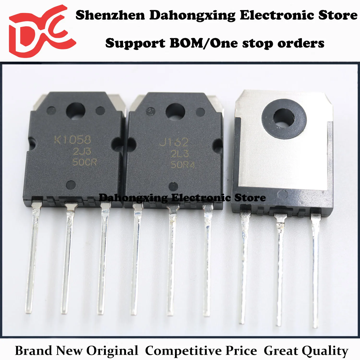 New Original 1Pair 2SK1058 K1058 + 2SJ162 J162 TO-3P Audio Amplifier Transistor Electronic Components Great Quality
