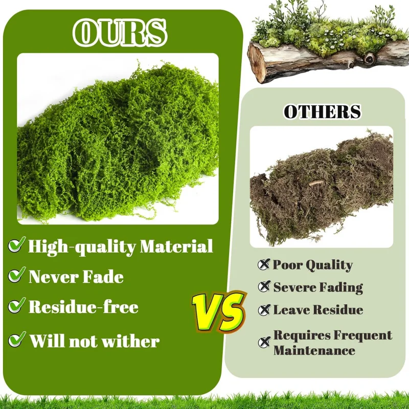 Artificial Fake Moss For Crafts Floral DIY Projects, Decorative Moss For Indoor Plants, Fairy Garden Decor Wedding Centerpieces - view 5