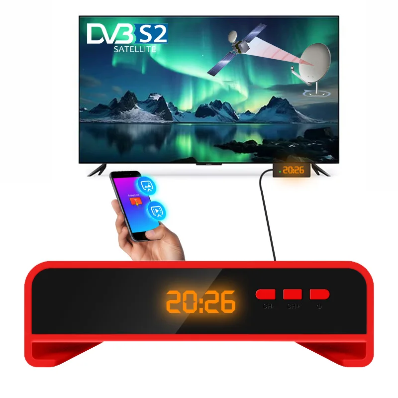 USB PVR FTA Цифровой Koqit V5H Мини-приемник спутникового телевидения Smart Meecast DVB-S2 H.265 Hevc Спутниковый приемник Full HD 1080P