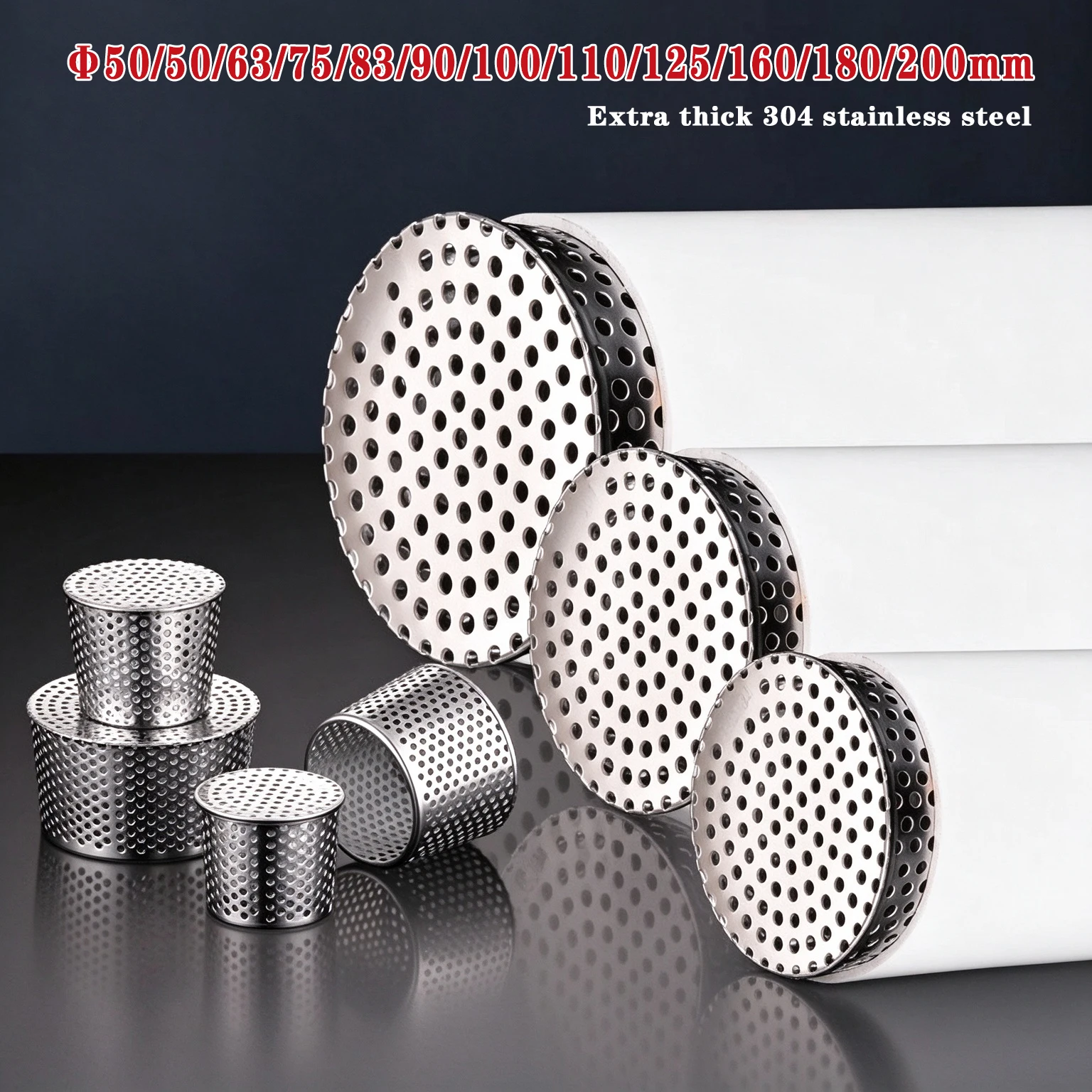 1pcs Thickened 304 stainless steel Rooftop Floor Drain Cover Circular Shape Anti Rodent Outer Side Filter Screen  Anti Blocking