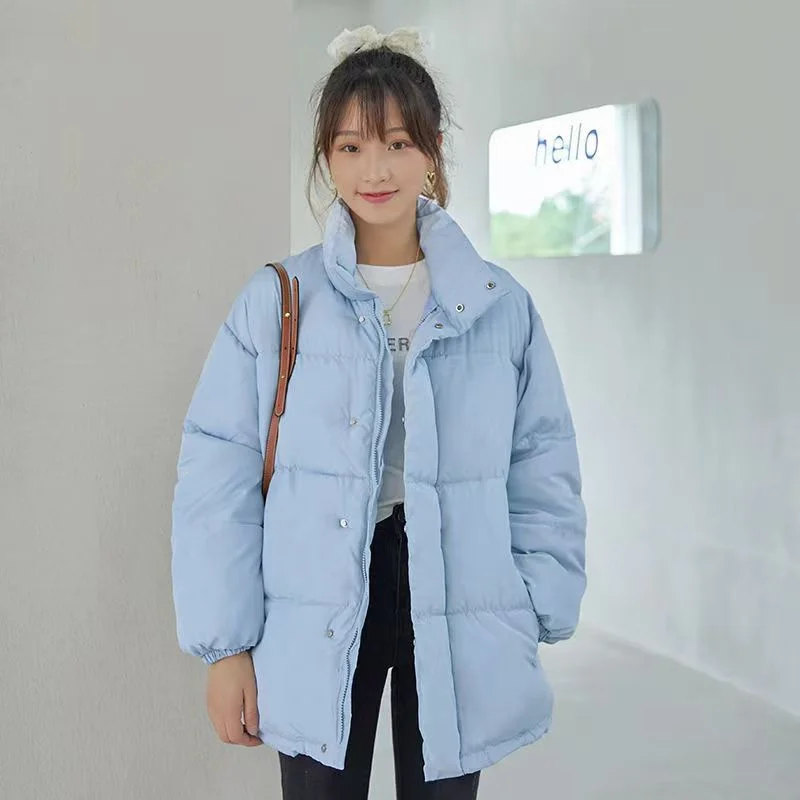 Winter Eiderdown Cotton-padded Jacket Female 2024 New Cotton-padded Jacket Loose Student Bread Clothing Short Cotton-padded Coat