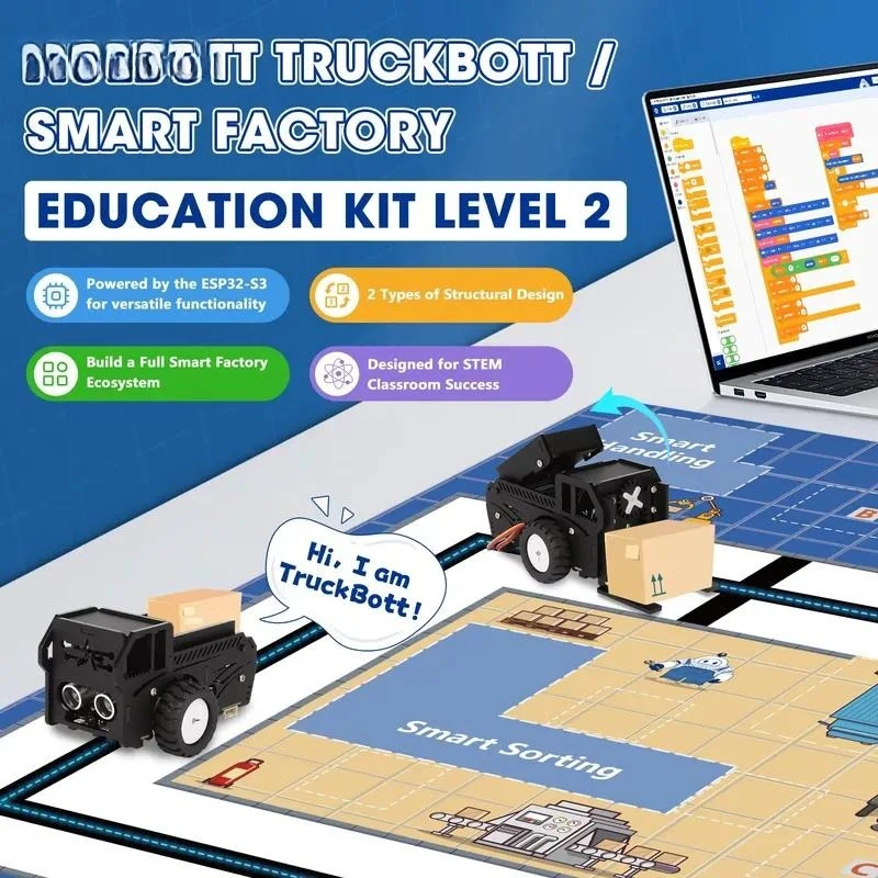 2026 New, High Quality, ACEBOTT ESP32 STEM Car TruckBott Smart Car Kit for Arduino Python Programming Coding Education