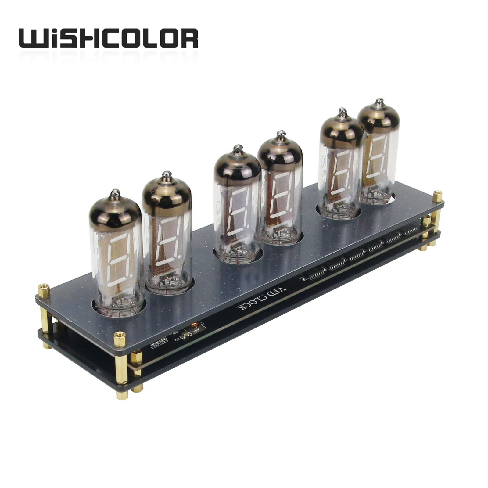 Wishcolor IV11 VFD Clock Fluorescent Nixie Tube Clock 6 Colors Light Display Time Date Temperature