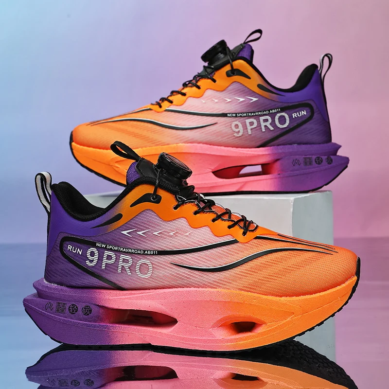 New Men's and Women's Running Shoes Breathable Racing Sports Shoes Carbon Cushioning Lightweight Men's Jogging Training Shoes