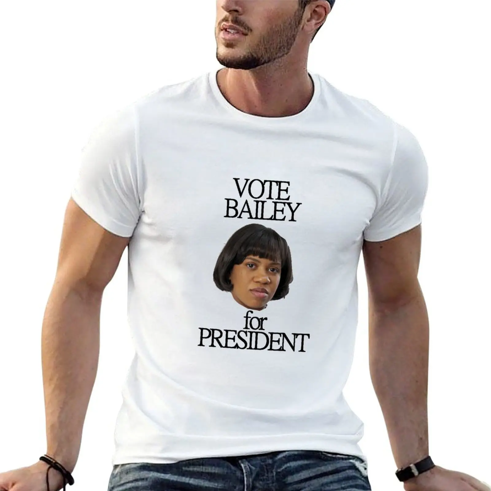 Dr. Bailey for President T-Shirt Simple Solid Color Crew Neck Tee