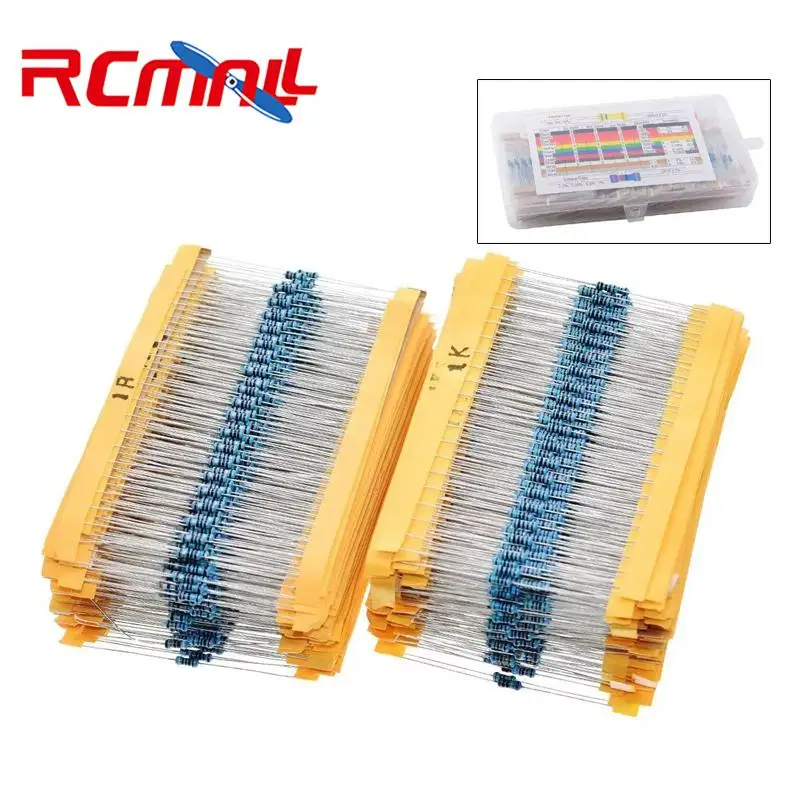 1460PCS Metal Film Resistor Kit 1% 0.25W 73 Values Assortment Set with Label for Development Board DIY Electronics Tool Kit