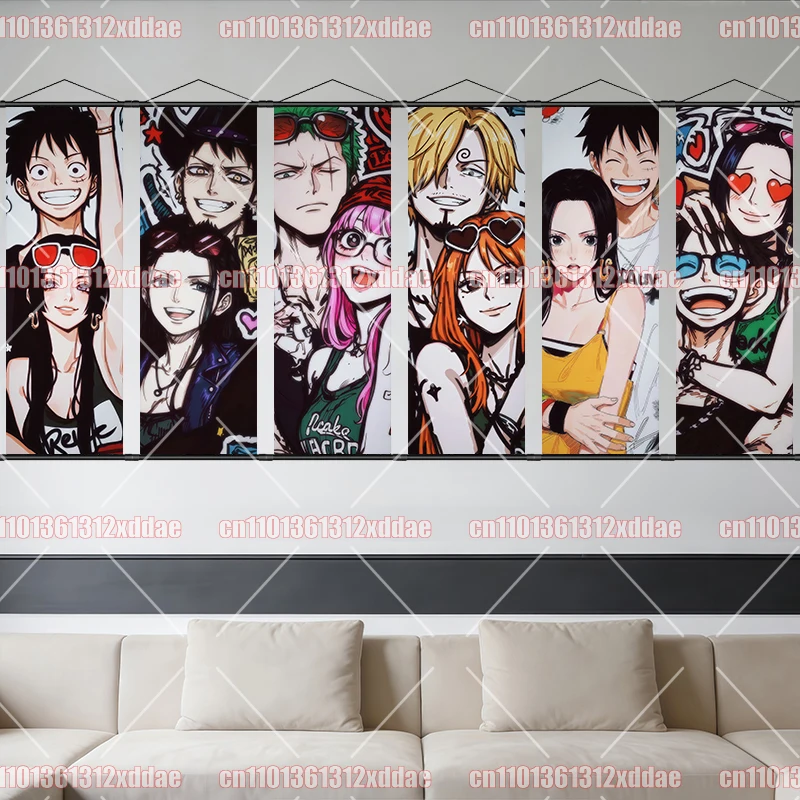 Póster de Anime de One Piece, Pintura en Rollo, Luffy, Nami, Zoro, Hancock, Sanji, Franky, Regalo Exclusivo para Fans, Decoración de Pared, Pintura Colgante