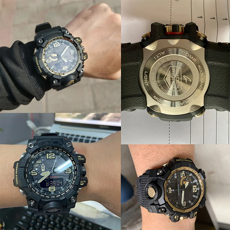 Replacement gwg 1000 Mudmaster Resin Strap Suitable For Casio GWG1000 Men Waterproof Bracelet With Stainless Steel Loop