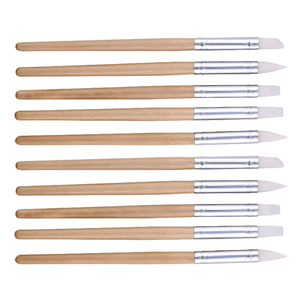 10Pcs Clay Sculpting Tools Silicone Tip for Precision Embossing Shaping Carving Polymer Ceramic Pottery Modeling Art