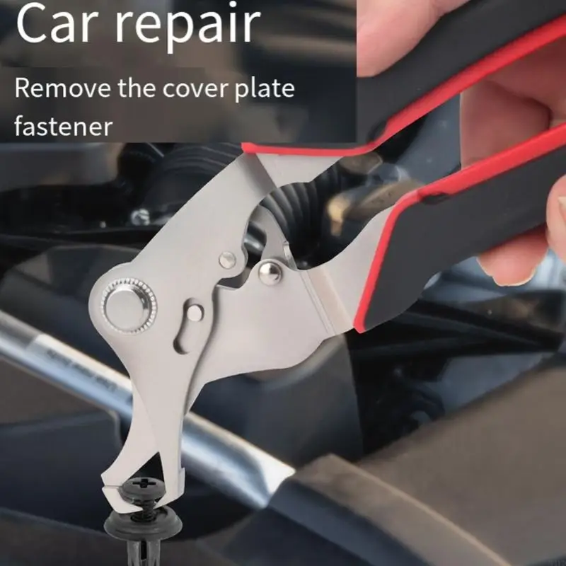 プロの車のクリップリムーバープライヤーインテリアトリムパネルファスナー取り外し用滑り止めグリップと頑丈な錆びない鋼-m4yd