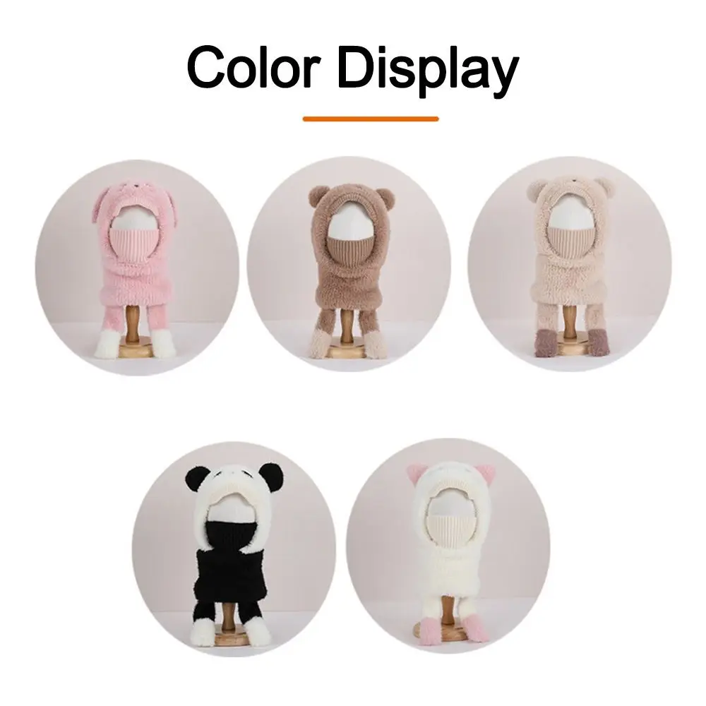 Cute Pullover Cap Coldproof Warm Windproof Ear Protection Hat Integrated Children's Knitted Cap Children's