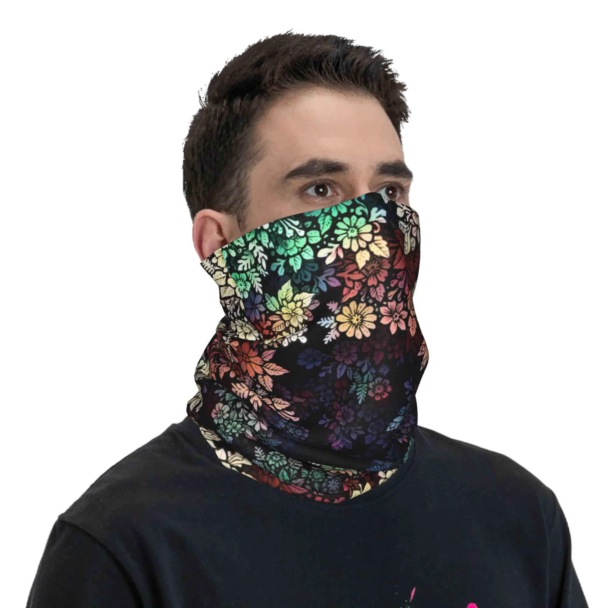Custom Flower Bandana Neck Gaiter for Hiking Camping Women Men Wrap Scarf Fashionable Digital Print Headband Warmer image 5