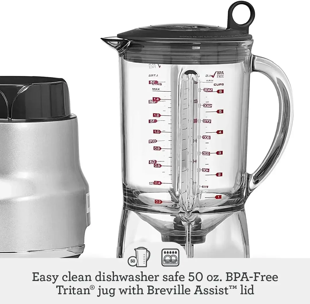 Breville BBL620SIL1AUS1  čerstvý & zběsile food_blender, 50oz, stříbro