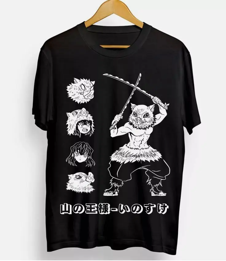 Inosuke T-shirt Demon Slayer Inosuke Kimetsu No Yaiba Anime Movie Manga Shirt