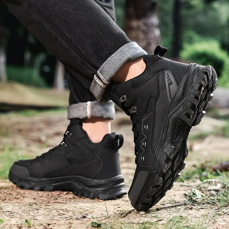

Men's Outdoor Hiking Shoes Lace-up Low-Top Anti-Slip Wear-Resistant Breathable Shock-Absorbing Casual Flat Footwear For Women
