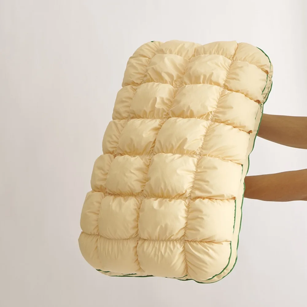 High Resilience Pineapple Bread Pillow Quick Rebound Fluffy Sleep Aid Pillow Non-Sagging Breathable Neck Support Pillow Travel