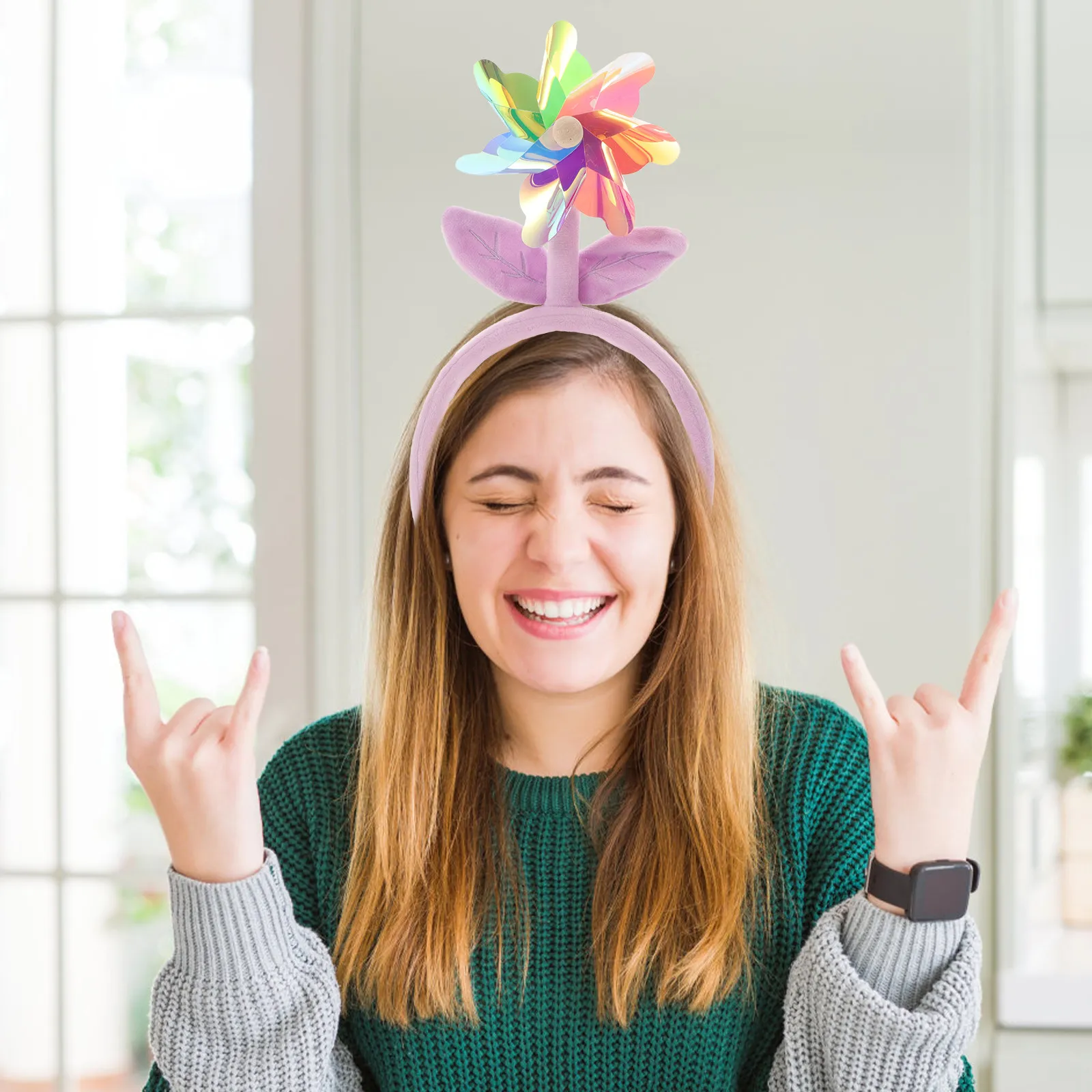 Colorful Windmill Headband Unique Party Hairband Comfortable Trendy Hair Accessories for Women Cosplay Birthday Favors