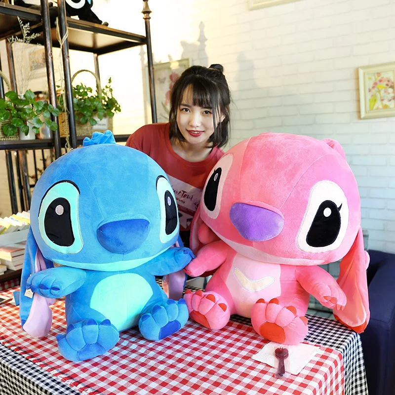 Disney Stitch 35-65cm Stitch Plush Doll Toy Large Disney Giant Anime Cartoon Stitch Soft Stuffed Plush Pillow Kawaii Kids Toys