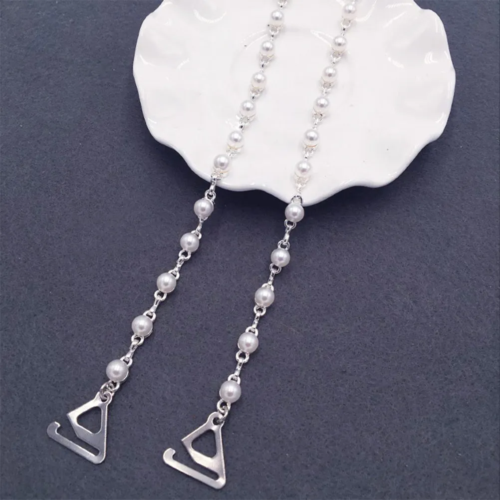

1Pair Pearl Bra Strap Adjustable Non-Slip Rose Decor Exquisite Underwear Accessories Chic Summer Clothes Addon