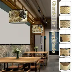 Estilo europeu lustre de bambu abajur retro estilo japonês arte sombra da lâmpada sala estar luz sombra homestay decoração capa da lâmpada