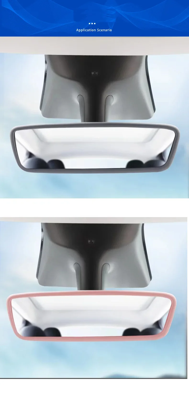 Rückspiegel-Schutzrahmenabdeckung für Tesla Model 3 Y Juniper Highland 2026 2025-2020 Mittelkonsole Rückspiegelverkleidung Silikon – Detail 6