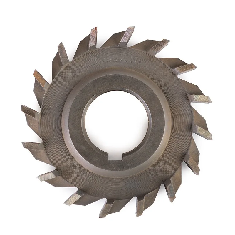 Stagger white steel three-sided edge milling insert, high-speed steel 6542 milling cutter, thickened front steel milling cutter