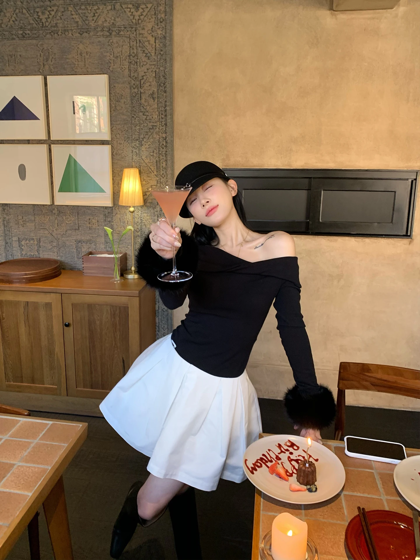 

Birthday Sle ort A-Line Skirt Pleated Flower Bud Design Breathable Cotton Korean Faion Low Waist f Skirt