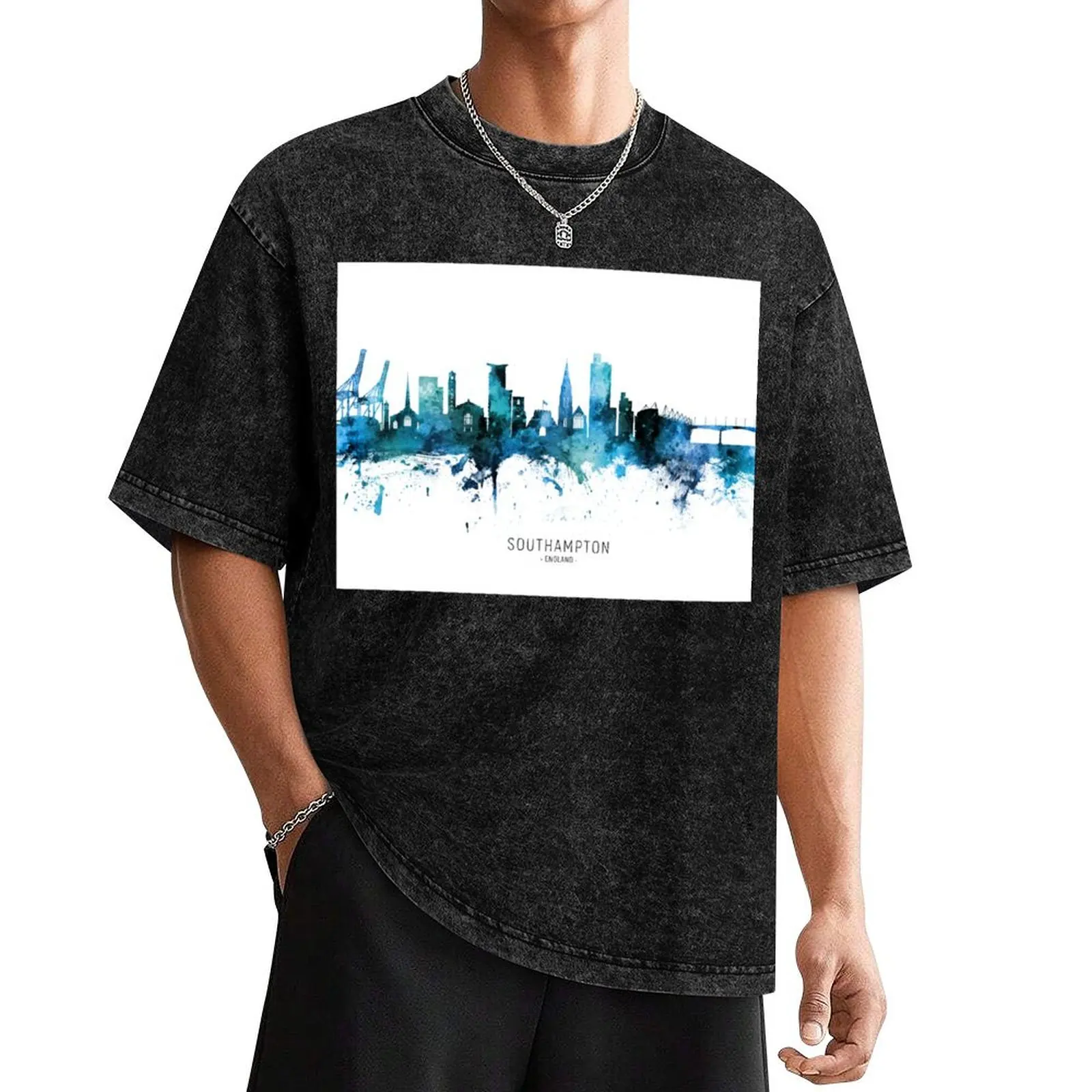 

Southampton England Skyline T-Shirt tops T-shirts man anime stuff men clothes