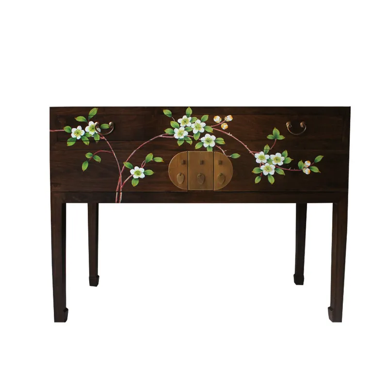Modern Chinese camphor wood, solid wood, simple glass edge, several dining tables, drawers, storage, complete furniture