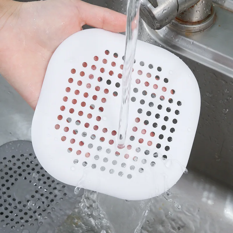 Large Silicone Drain Sticker Universal Floor Hair Mesh Filter for Kitchen Sink Bathroom Shower Anti-clog Odor-proof view 3