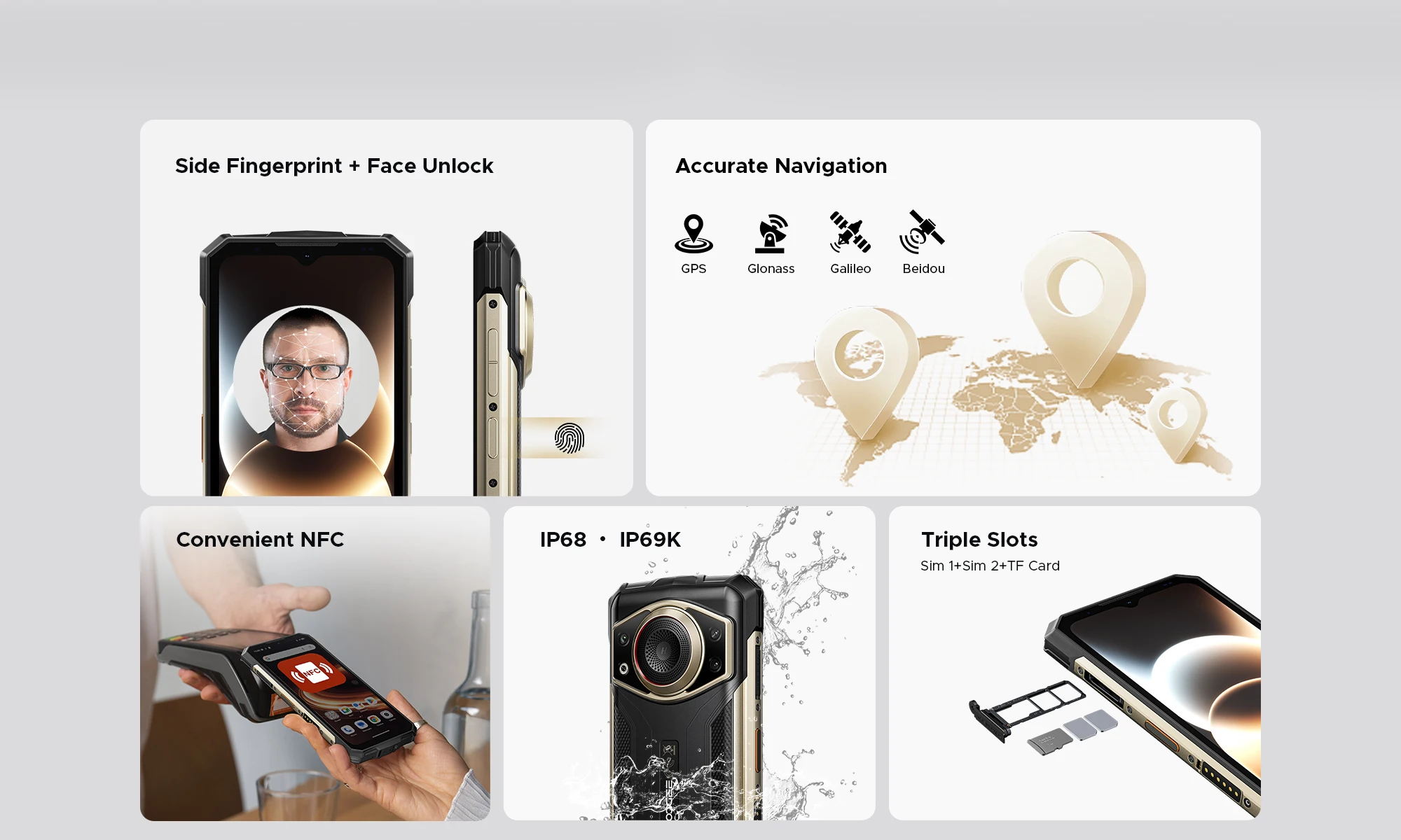 World premiere Doogee Fire 7 Ultra Rugged Phone 6.6" IPS Screen 64MP Octa-Core Smartphone 5G 32GB+256GB 13000mAh Android 15 NFC