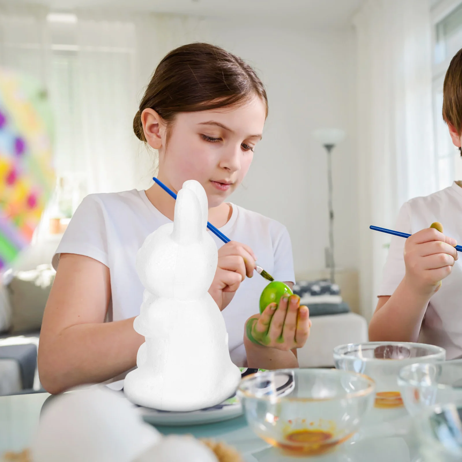 2 قطعة شكل أرنب رغوة DIY قالب الحرف الأبيض الأرنب عيد الفصح الطرف الديكور الاطفال هدية لوازم الأرنب الأبيض DIY نموذج #5