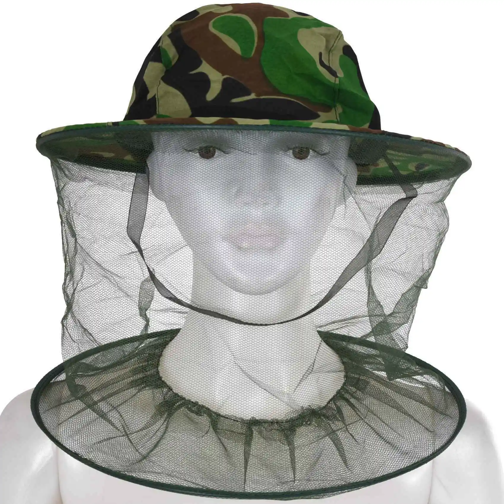 2X Camouflage Patten Beekeeper Hat Beekeeping Face Mask