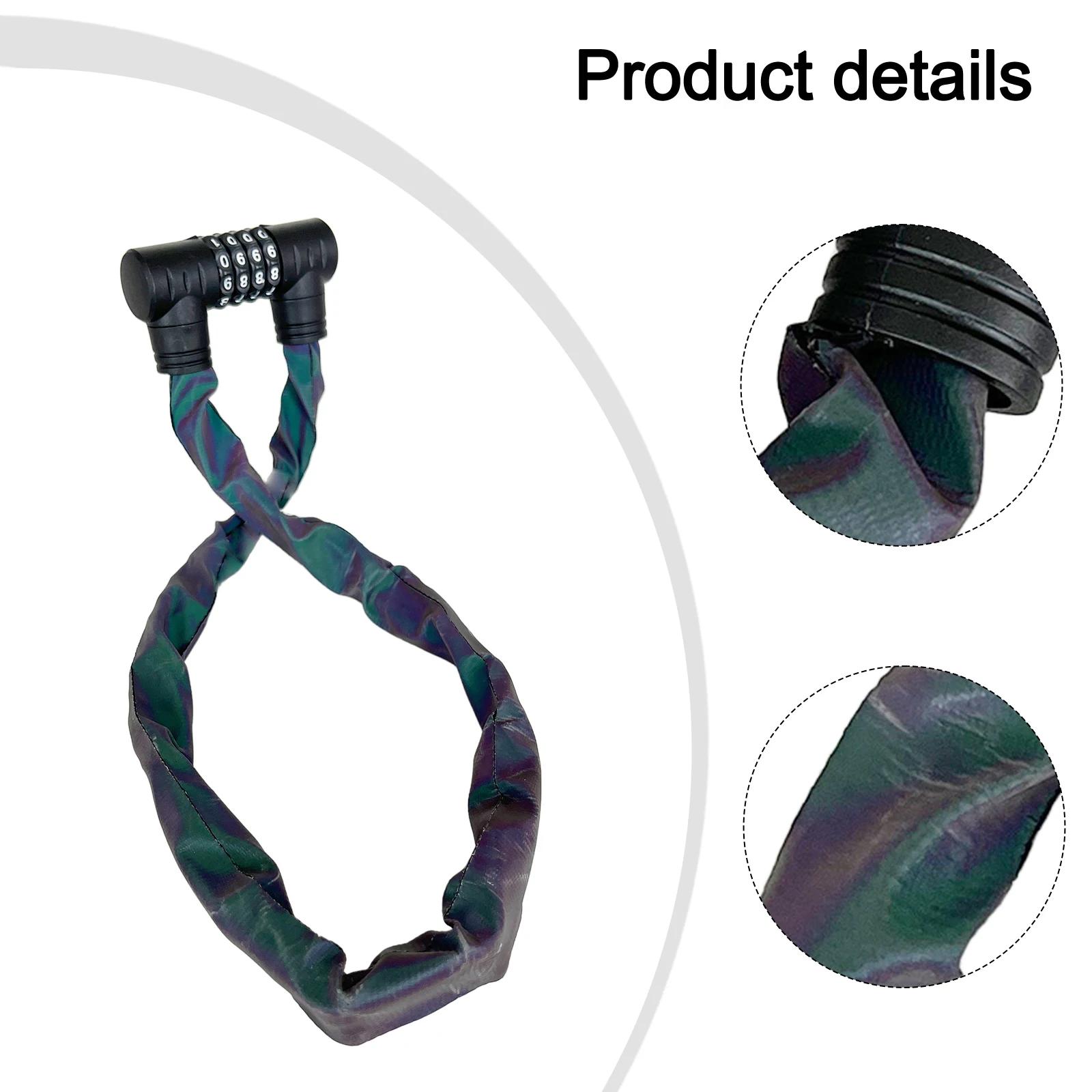 

Противоугонный замок Светоотражающий цепной замок Высокая видимость Многофункциональный инструмент Устойчивость Стальная цепь Износостойкий сердечник замка из цинкового сплава