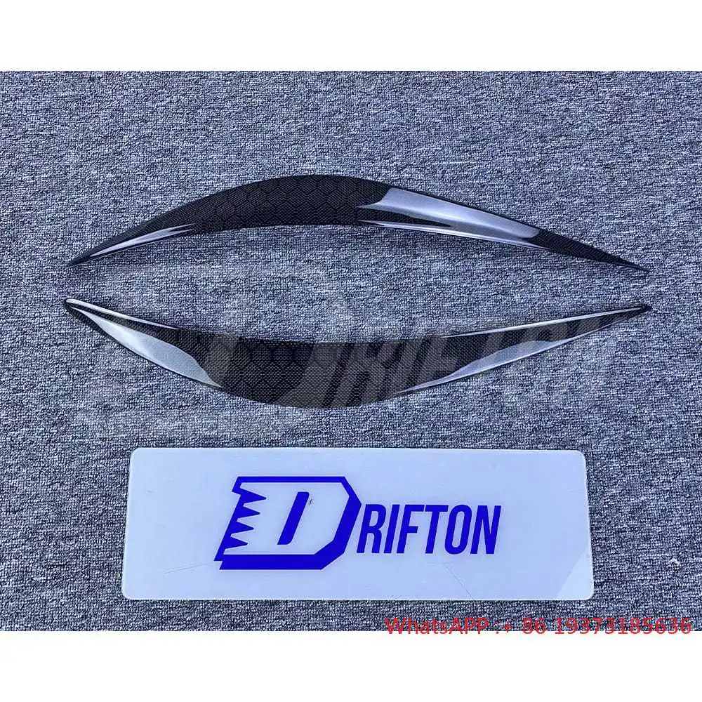 Honeycomb Weave Dry Carbon Fiber Lamp Eyebrow Lid Cover for INFINITI Q50