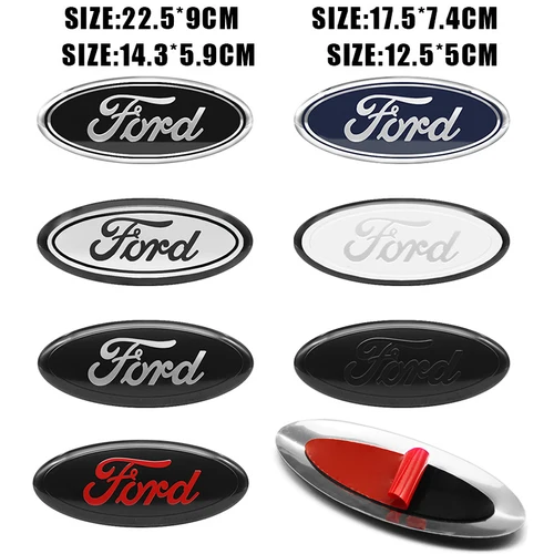 Para Ford Focus Fiesta Ranger Mondeo Kuga Mustang 11,5 cm 14,3 cm 17,5 cm 22,5 cm logotipo del coche capó maletero trasero emblema insignia Accesorios