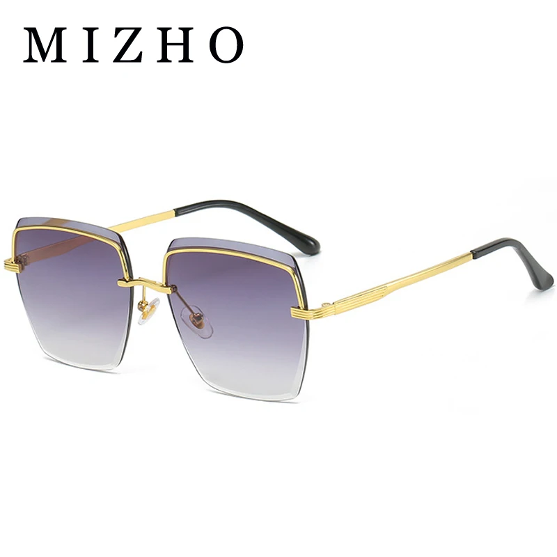MIZHO Oversized Sunglasses Woman Shades Mirror Female Square Sun Glasses For Female Coating Gafas Fashion Brand Sunglasses Wome