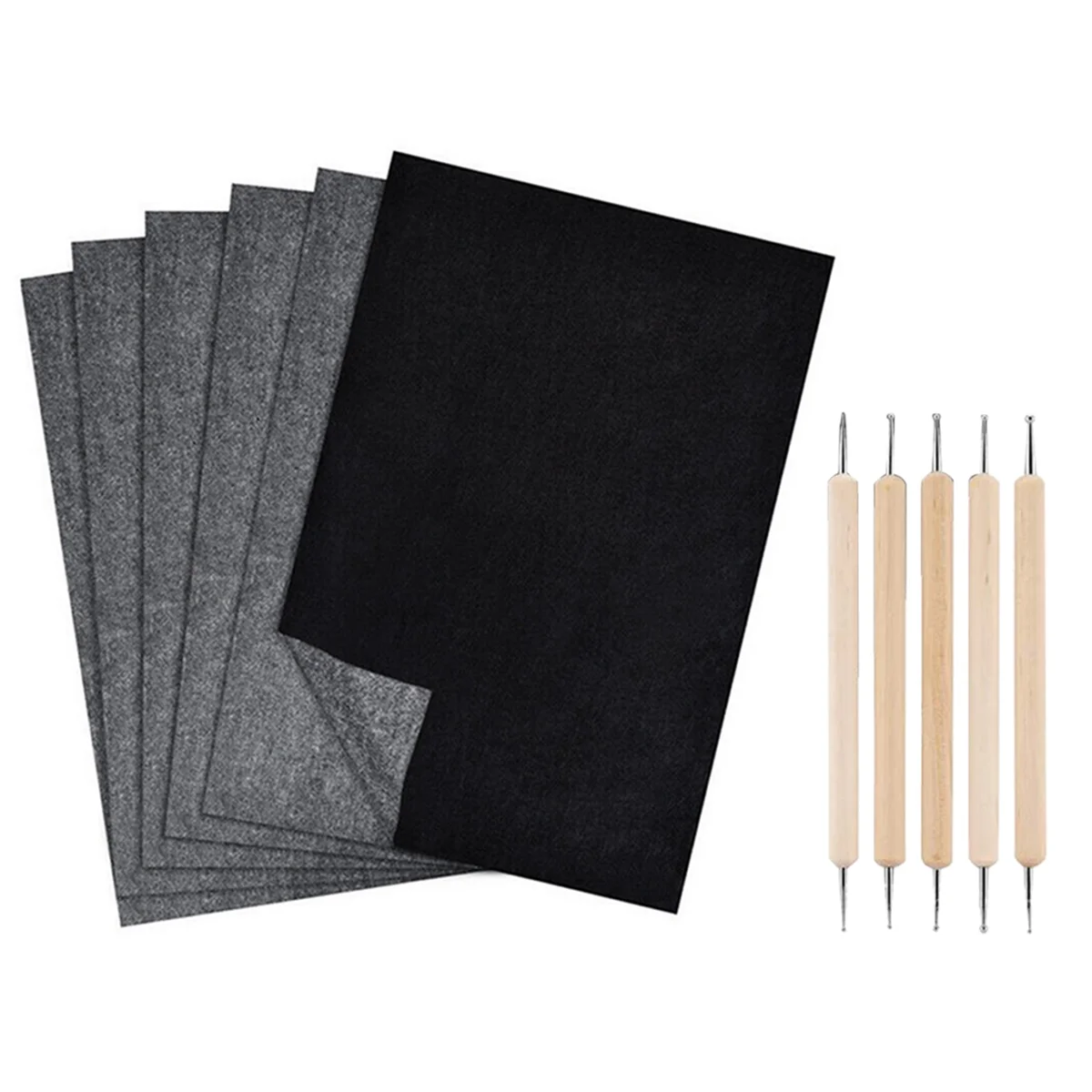 200Pcs Carbon Transfer Paper 11.5 x 8.3 Inch A4 Tracing Paper Carbon Graphite Paper with Embossing Stylus Black